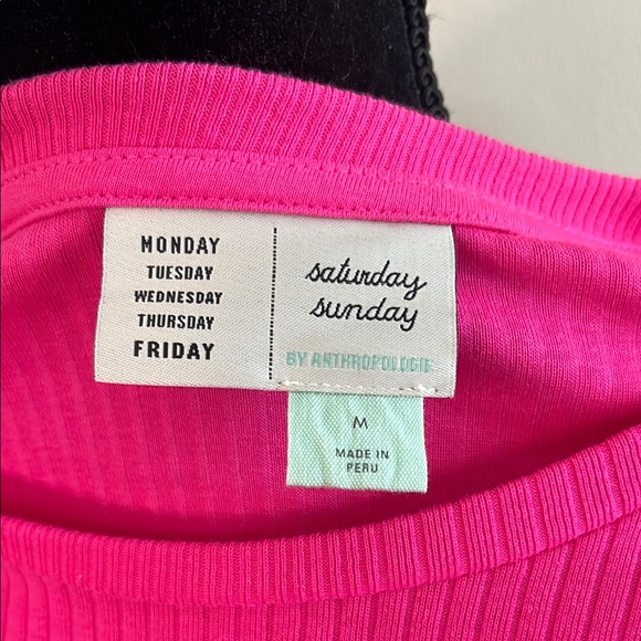 Anthropologie Pink Sheath Midi Dress Short Sleeve Crew Neck - Picture 2 of 4